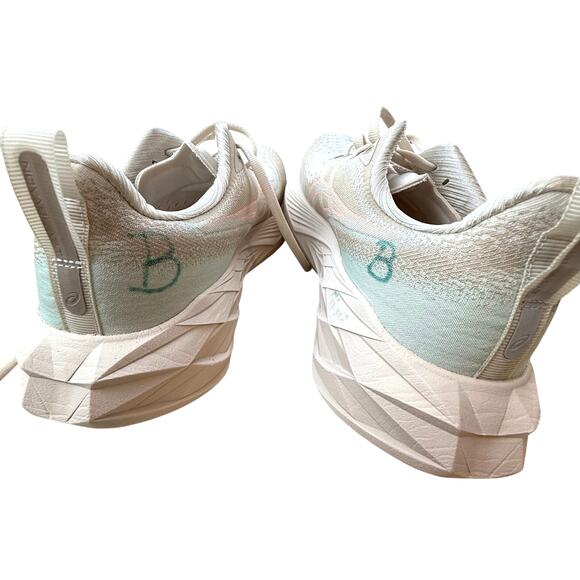 Asics Novablast 4 cushioned Running Shoes Daily Trainer Oatmeal Seafoam Size 9.5 - Picture 7 of 16
